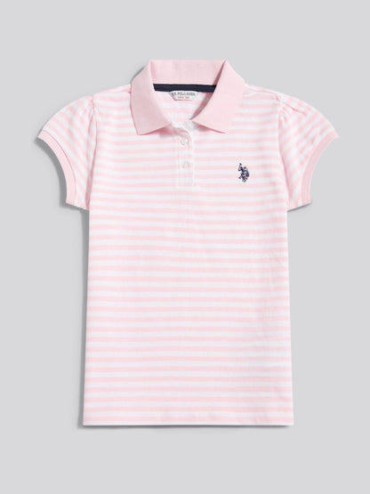 Dsiney Kidz - U.S. Polo Assn Pink Striped Polo Shirt image 7