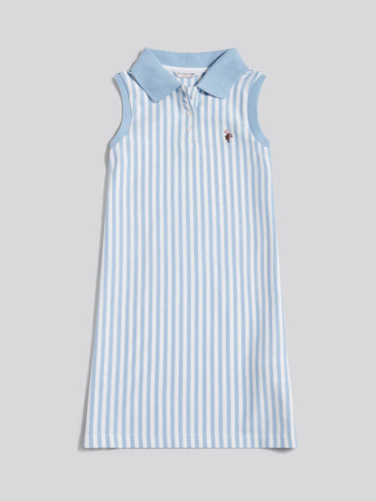 U.S. Polo Assn Blue Stripe Sleeveless Polo Dress image 4