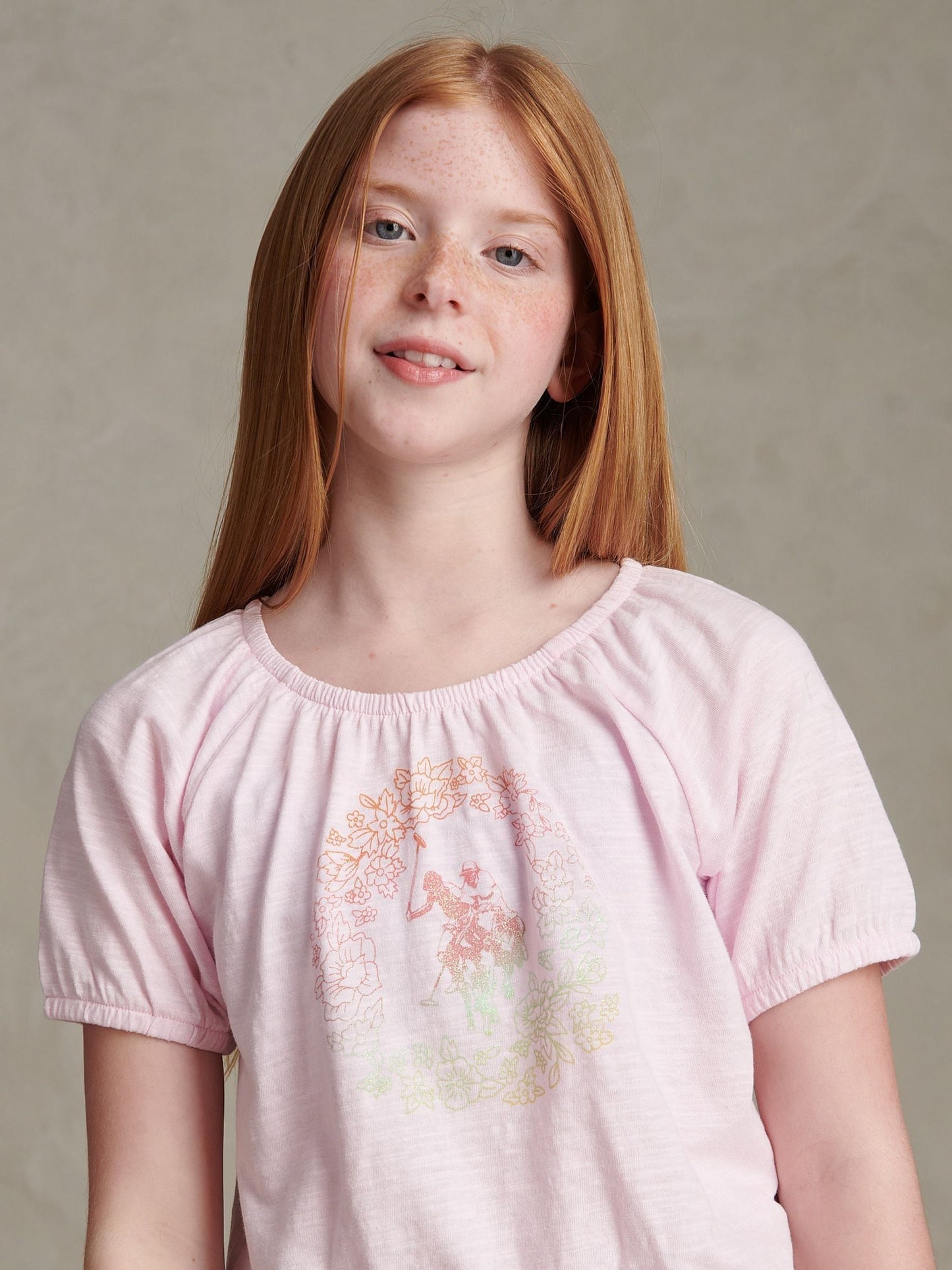 Dsiney Kidz - U.S. Polo Assn Pink Ombre Graphic Elasticated T-Shirt image 2