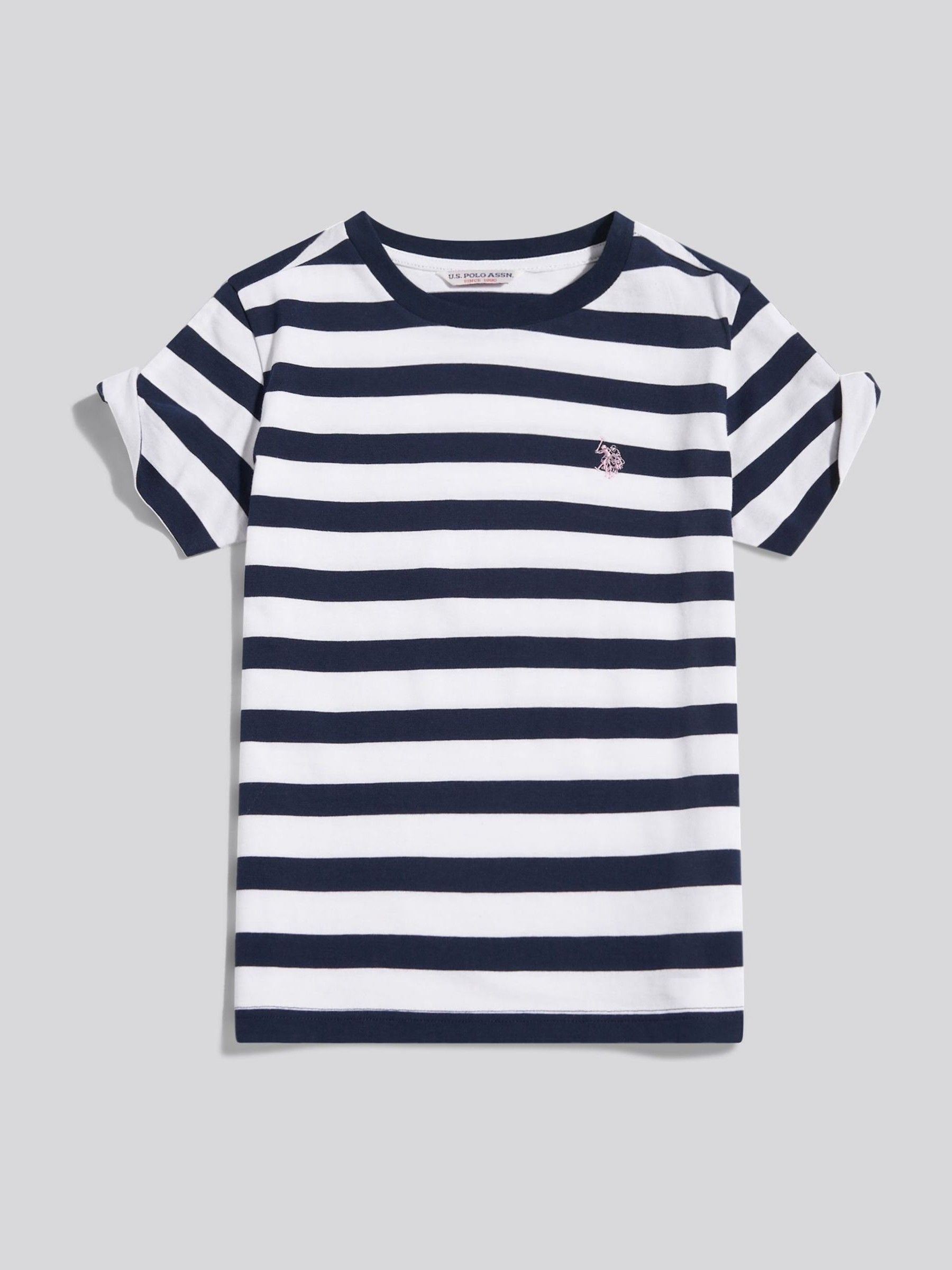 Dsiney Kidz - U.S. Polo Assn Blue Striped Cold Shoulder T-Shirt image 5