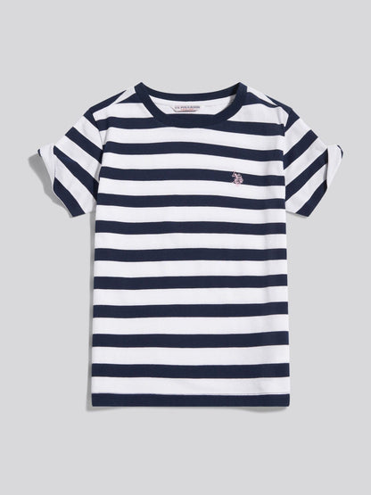 Dsiney Kidz - U.S. Polo Assn Blue Striped Cold Shoulder T-Shirt image 5