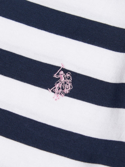 Dsiney Kidz - U.S. Polo Assn Blue Striped Cold Shoulder T-Shirt image 6