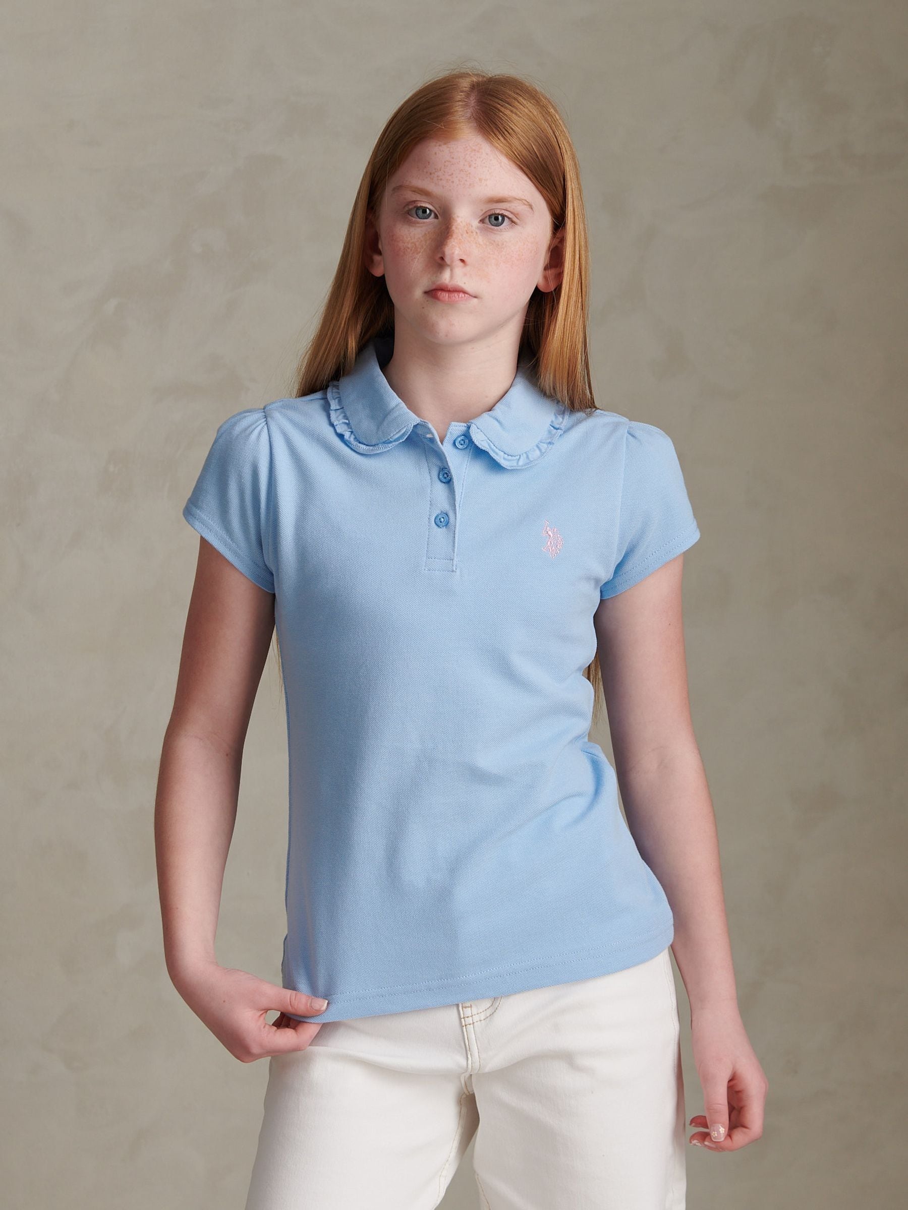 Dsiney Kidz - U.S. Polo Assn Blue Frill Collar Polo Shirt image 1