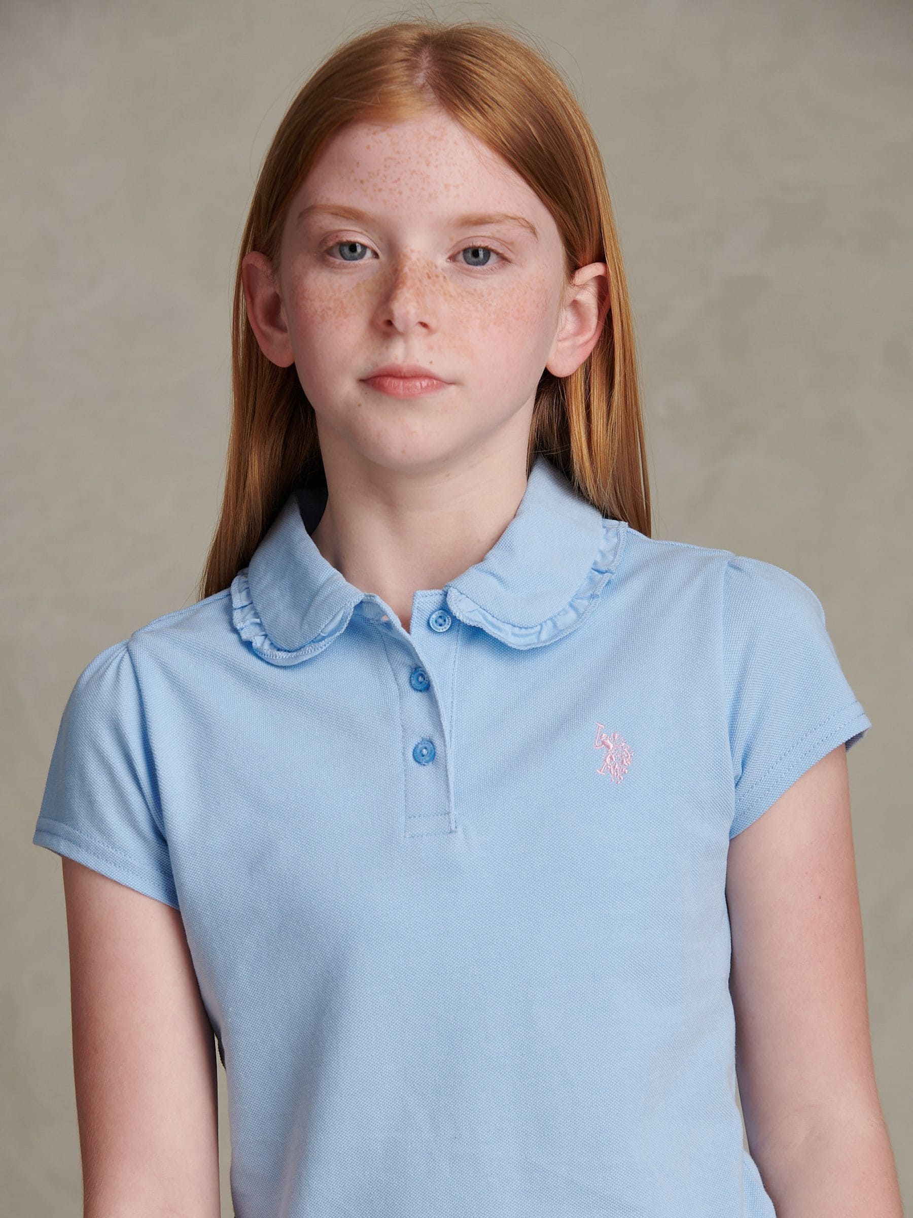 Dsiney Kidz - U.S. Polo Assn Blue Frill Collar Polo Shirt image 2