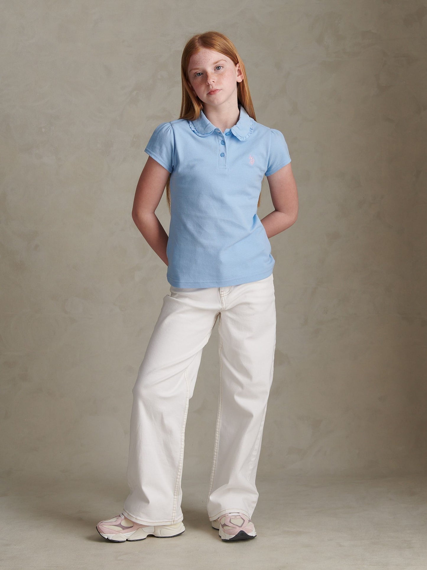 Dsiney Kidz - U.S. Polo Assn Blue Frill Collar Polo Shirt image 3
