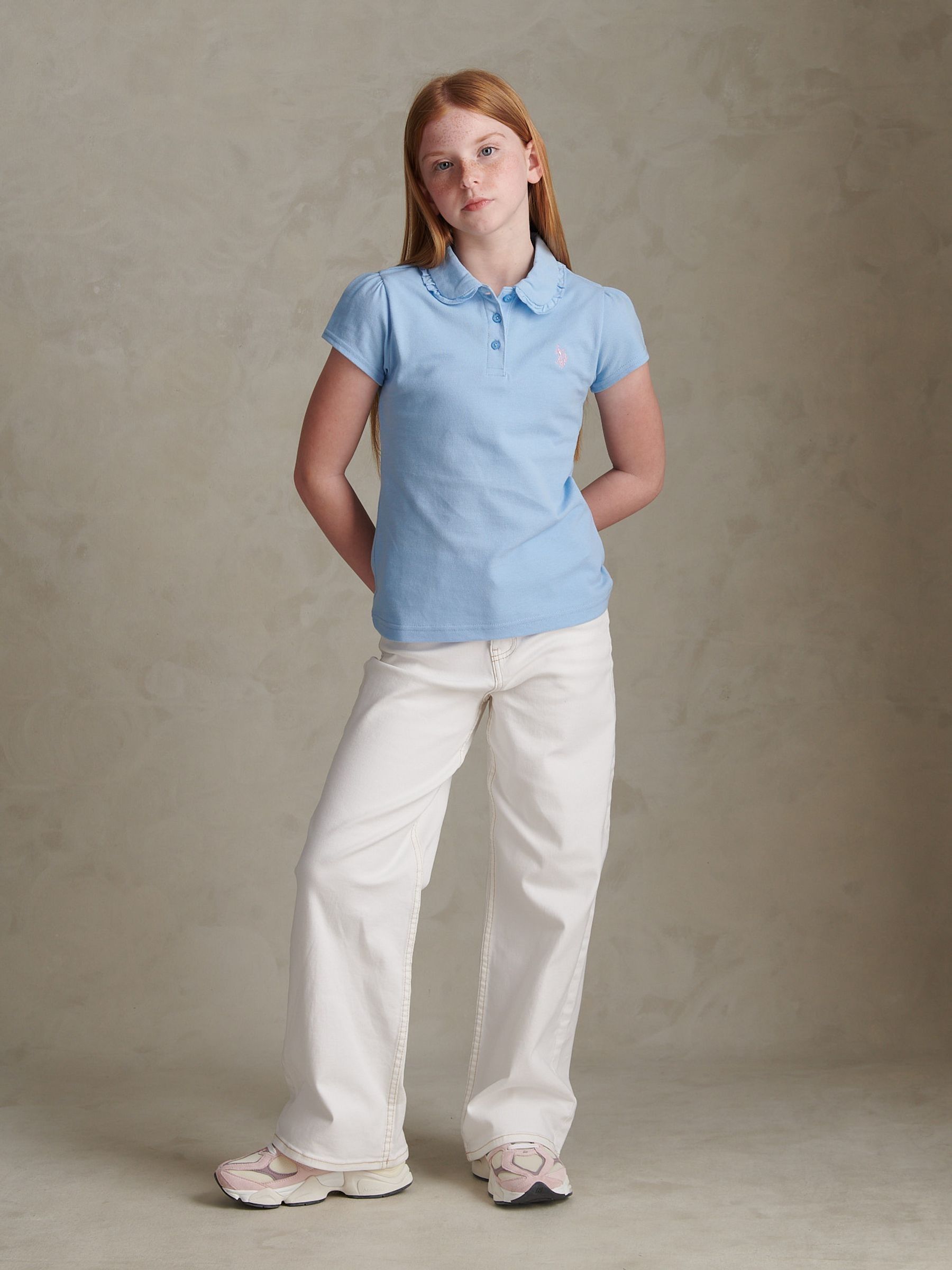 Dsiney Kidz - U.S. Polo Assn Blue Frill Collar Polo Shirt image 3