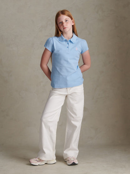 Dsiney Kidz - U.S. Polo Assn Blue Frill Collar Polo Shirt image 3