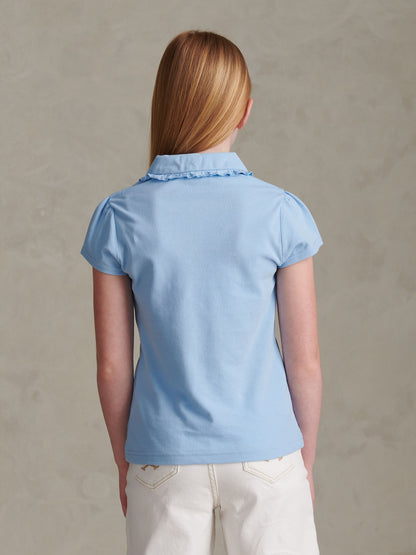 Dsiney Kidz - U.S. Polo Assn Blue Frill Collar Polo Shirt image 4