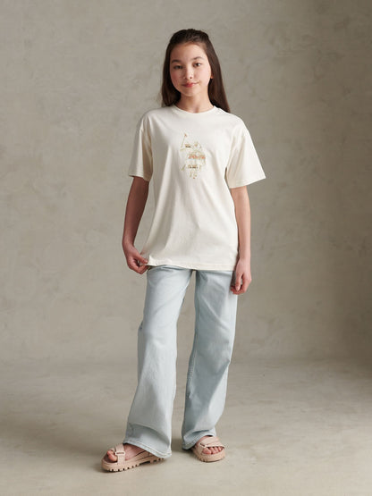 Dsiney Kidz - U.S. Polo Assn Cream Oversized DHM Graphic T-Shirt image 3