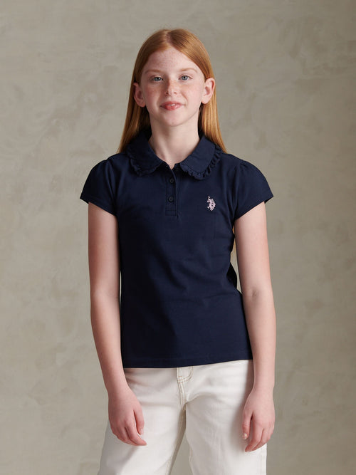 Dsiney Kidz - U.S. Polo Assn Navy Frill Collar Polo Shirt image 1