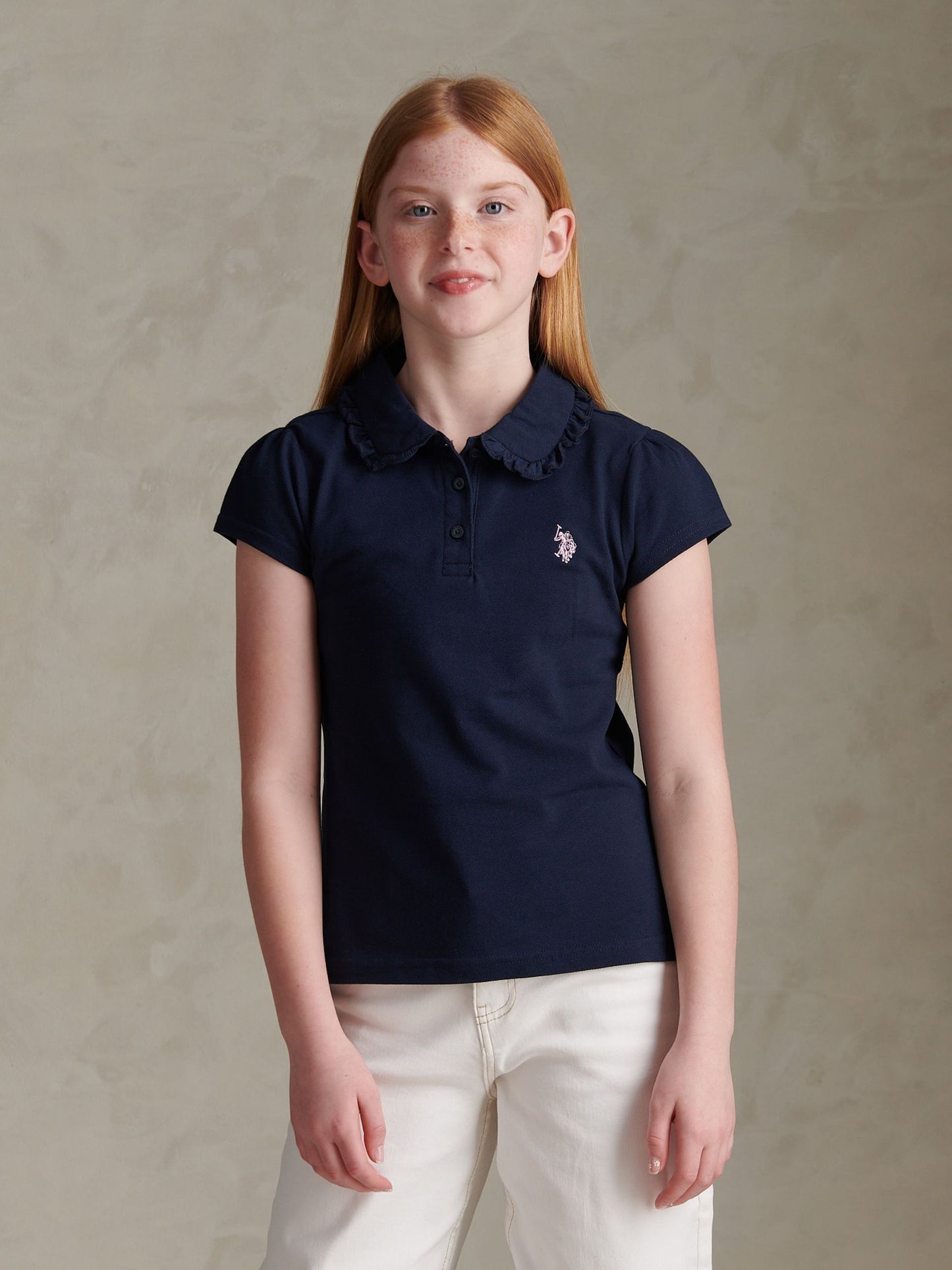 Dsiney Kidz - U.S. Polo Assn Navy Frill Collar Polo Shirt image 1