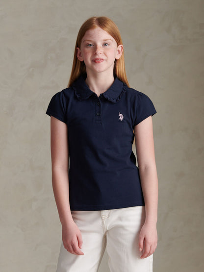 Dsiney Kidz - U.S. Polo Assn Navy Frill Collar Polo Shirt image 1