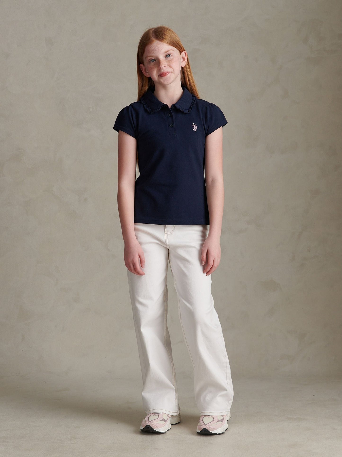 Dsiney Kidz - U.S. Polo Assn Navy Frill Collar Polo Shirt image 3