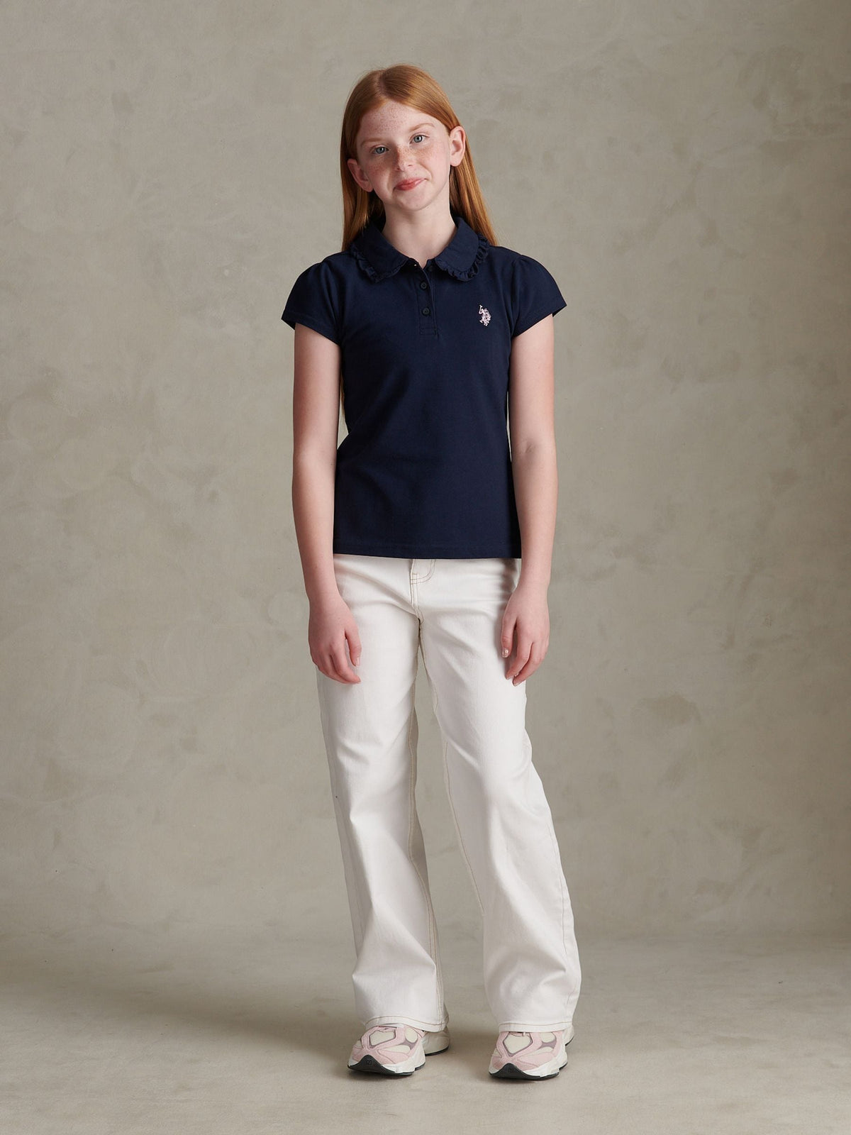 Dsiney Kidz - U.S. Polo Assn Navy Frill Collar Polo Shirt image 3