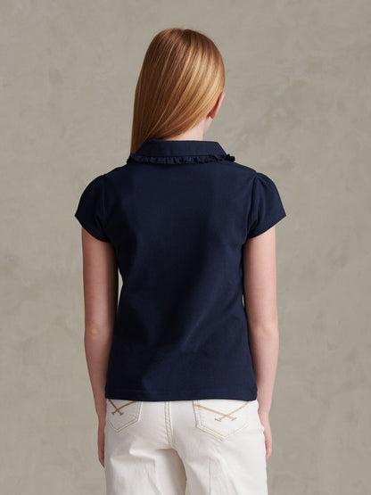 Dsiney Kidz - U.S. Polo Assn Navy Frill Collar Polo Shirt image 4