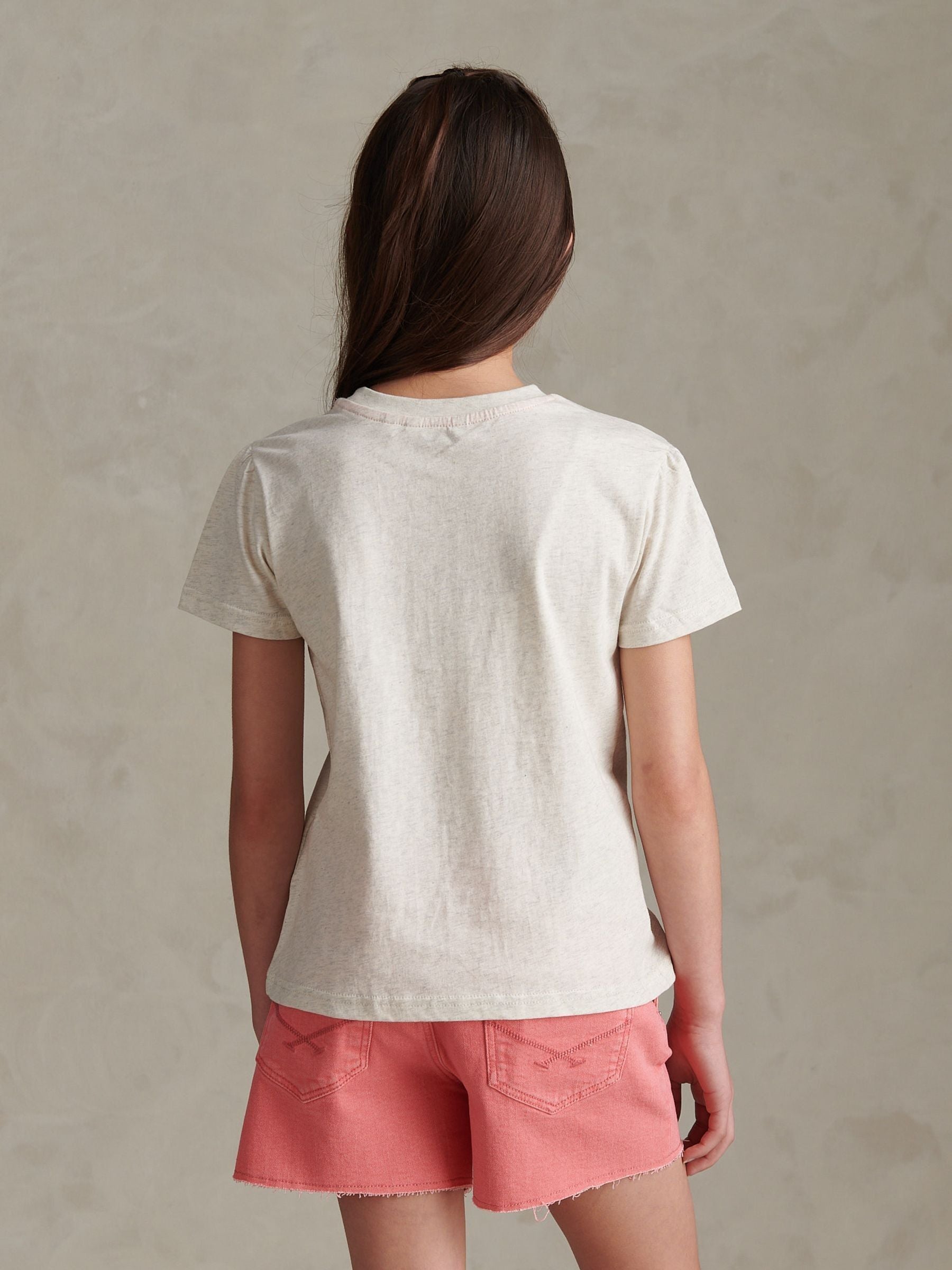 Dsiney Kidz - U.S. Polo Assn Grey Floral Graphic Puff Sleeve T-Shirt image 4