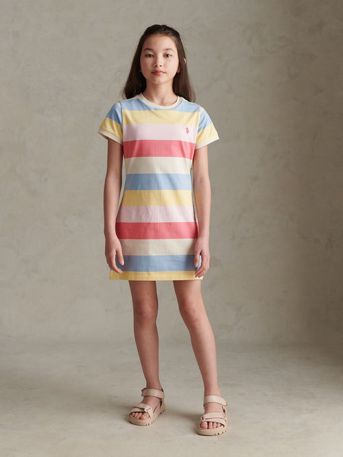 Dsiney Kidz - U.S. Polo Assn Pink Multistripe T-Shirt Dress image 1
