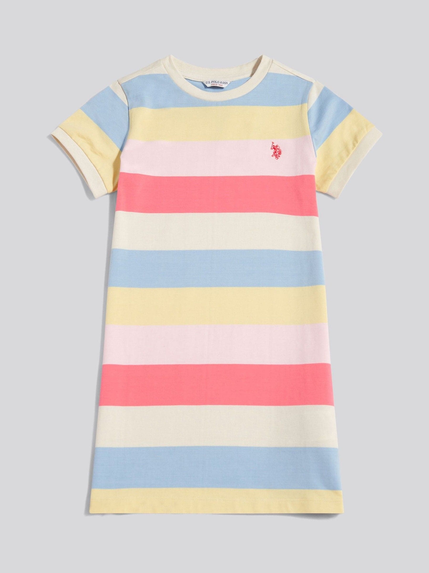 U.S. Polo Assn Pink Multistripe T-Shirt Dress image 4