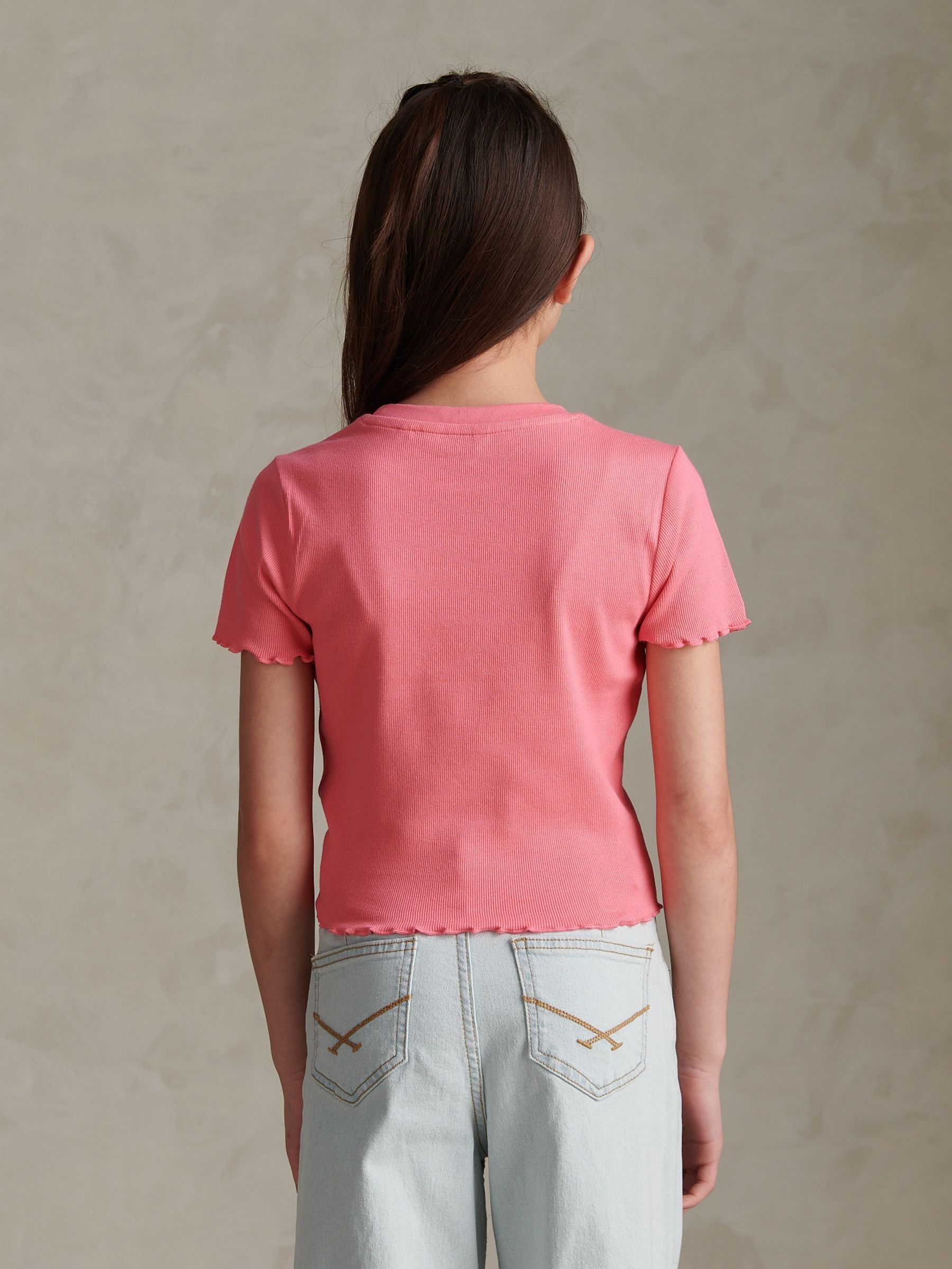 Dsiney Kidz - U.S. Polo Assn Pink Lettuce Hem T-Shirt image 4
