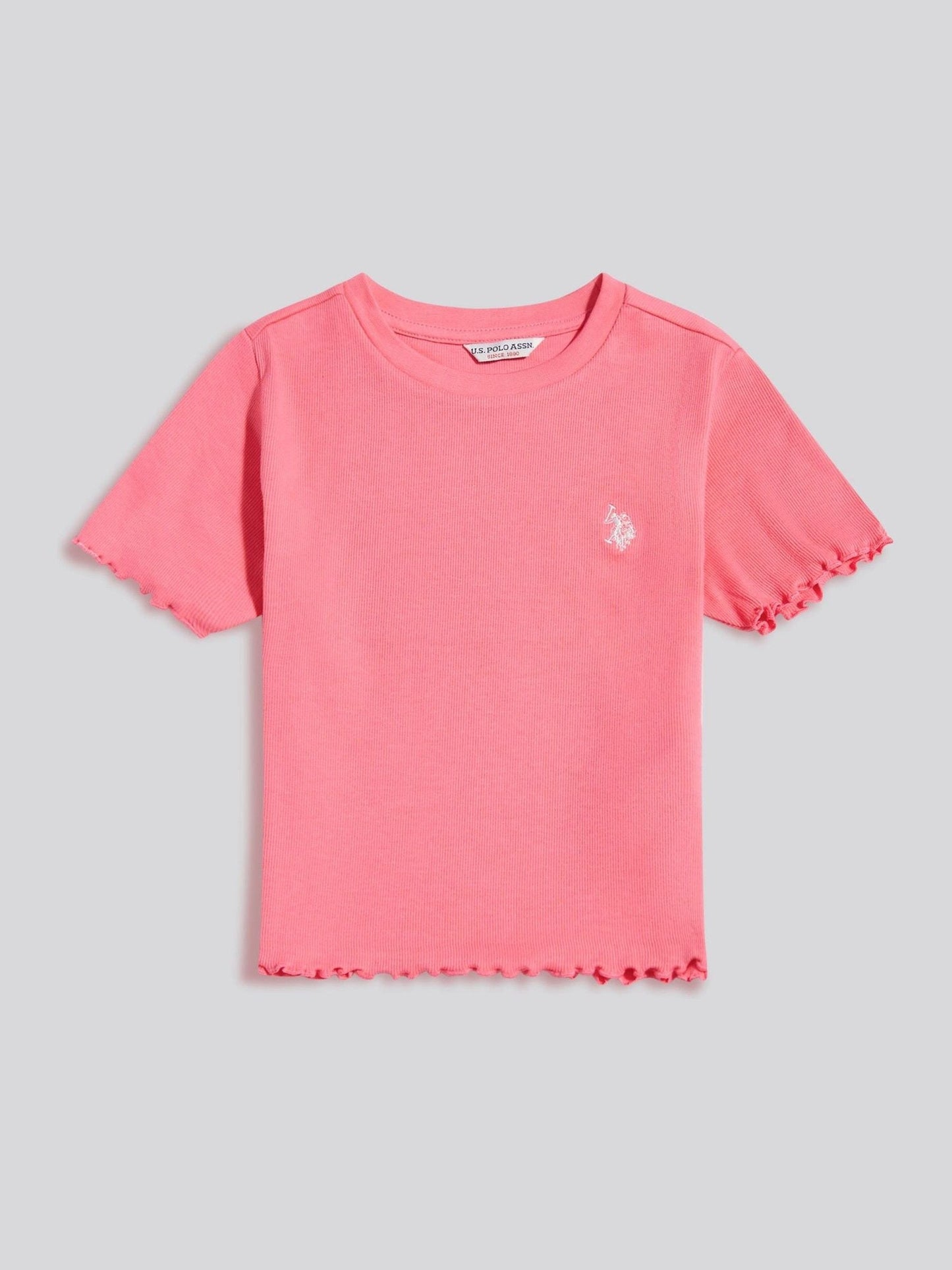 Dsiney Kidz - U.S. Polo Assn Pink Lettuce Hem T-Shirt image 5