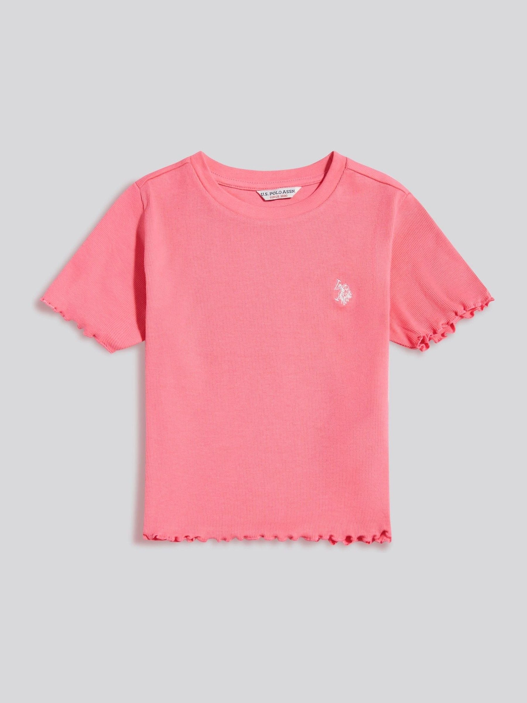 Dsiney Kidz - U.S. Polo Assn Pink Lettuce Hem T-Shirt image 5