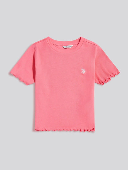 Dsiney Kidz - U.S. Polo Assn Pink Lettuce Hem T-Shirt image 5