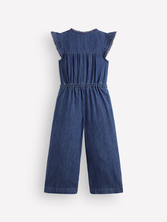 Dsiney Kidz - Boden Blue Flutter Sleeve Denim Jumpsuit image 2