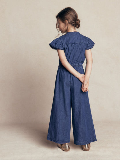 Dsiney Kidz - Boden Blue Flutter Sleeve Denim Jumpsuit image 4