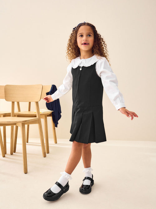 Dsiney Kidz - Black Regular Fit Zip Front School Pinafore (3-14yrs) image 1