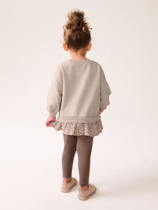 Neutral Tan Long Sleeve Top and Leggings Set (3mths-7yrs) image 3