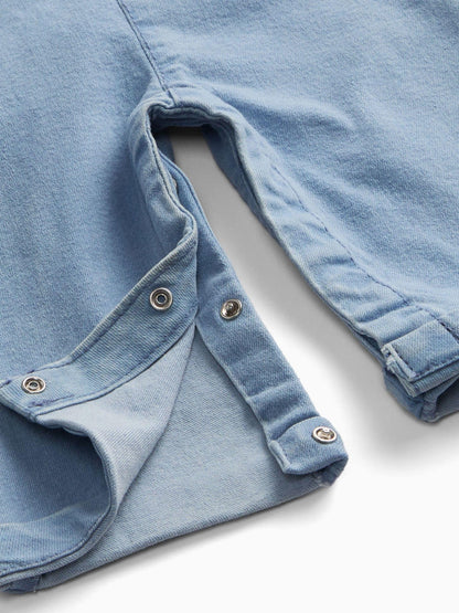 MORI Blue Denim Frill Dungarees - image 2