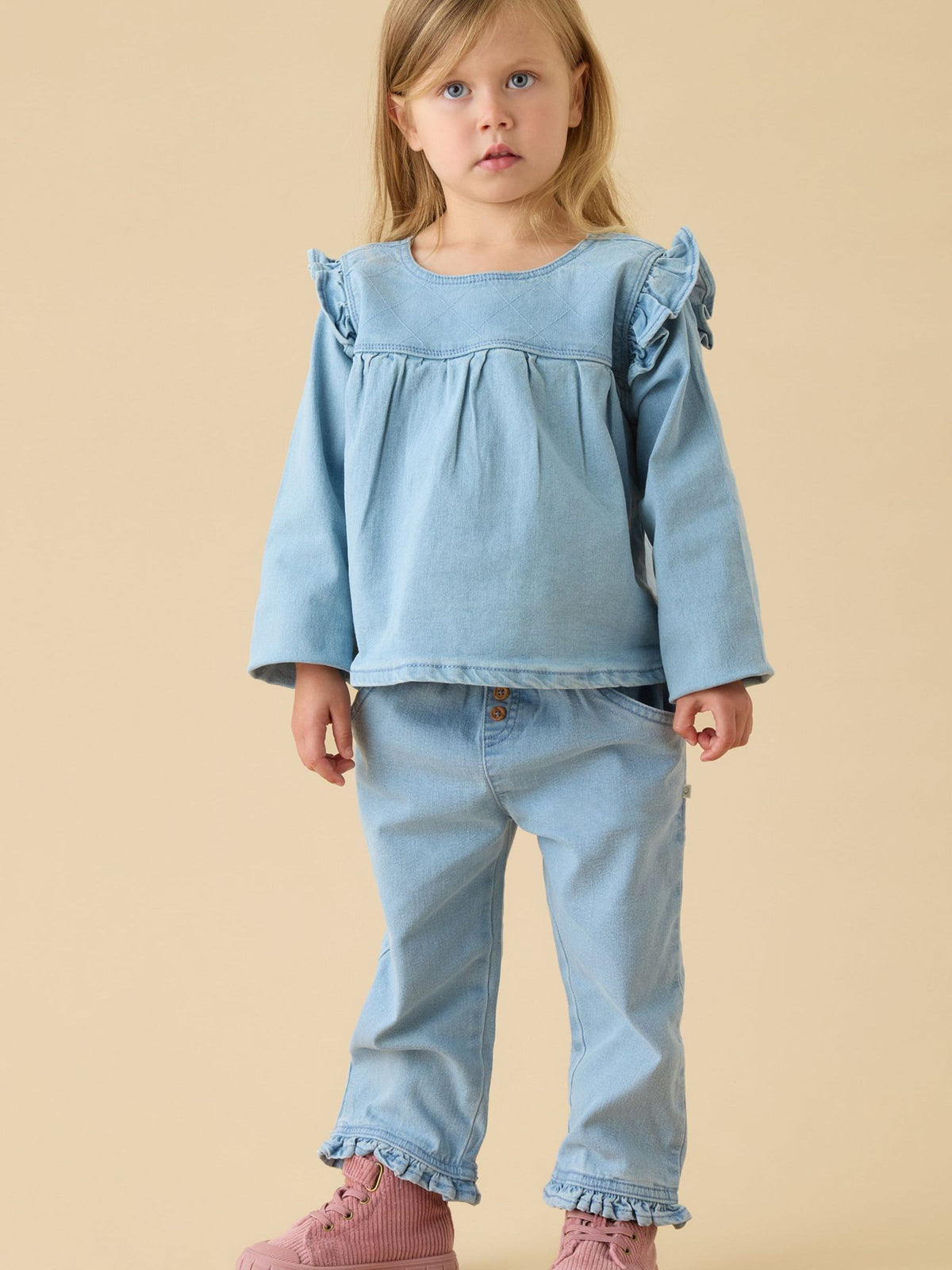 MORI Blue Denim Frill Trousers - image 1