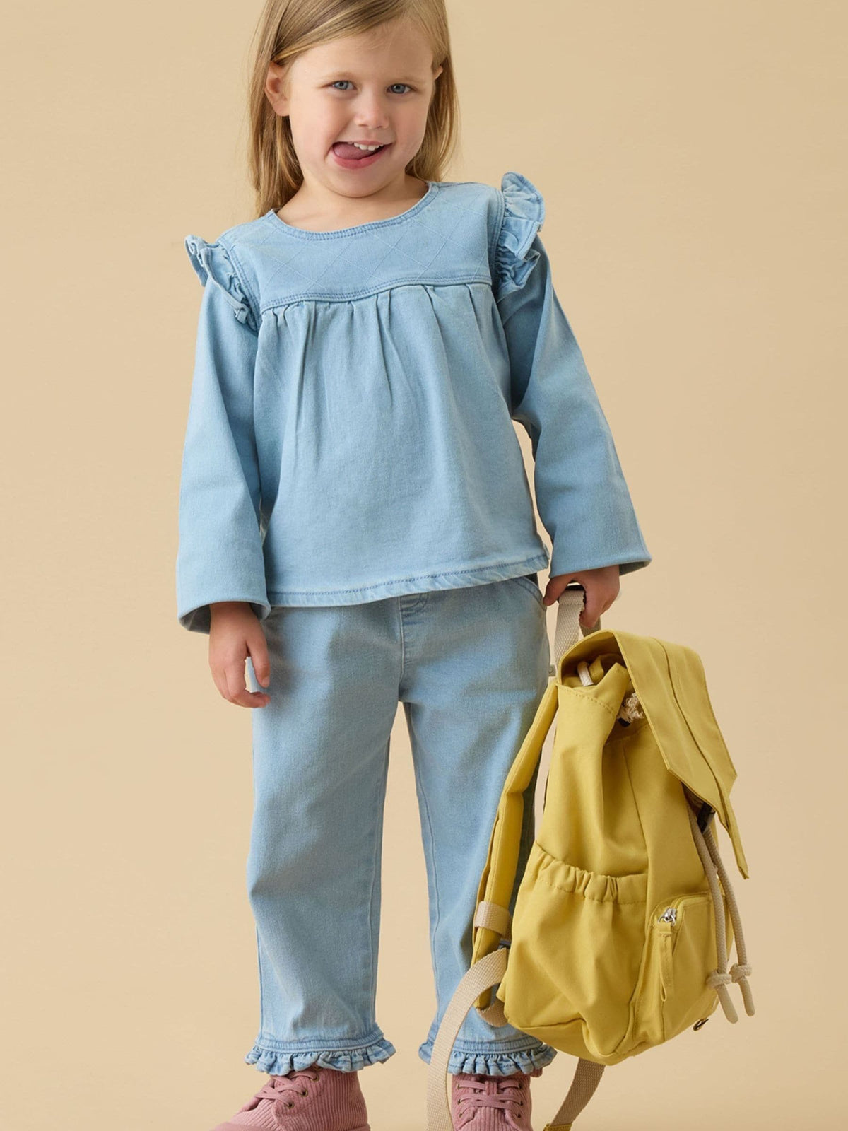 MORI Blue Denim Frill Trousers - image 2