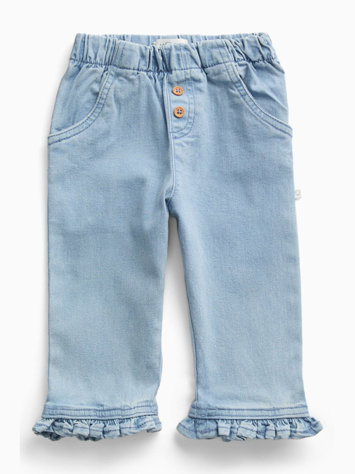 MORI Blue Denim Frill Trousers - image 3