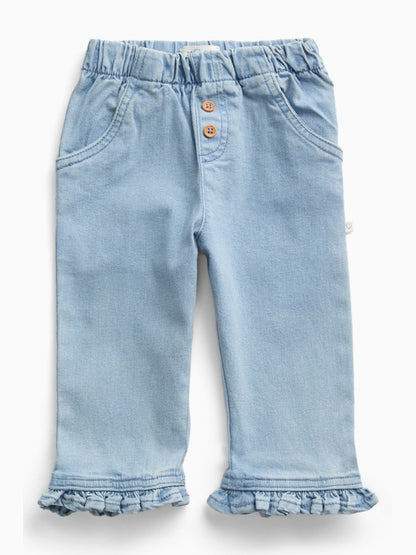 MORI Blue Denim Frill Trousers - image 3