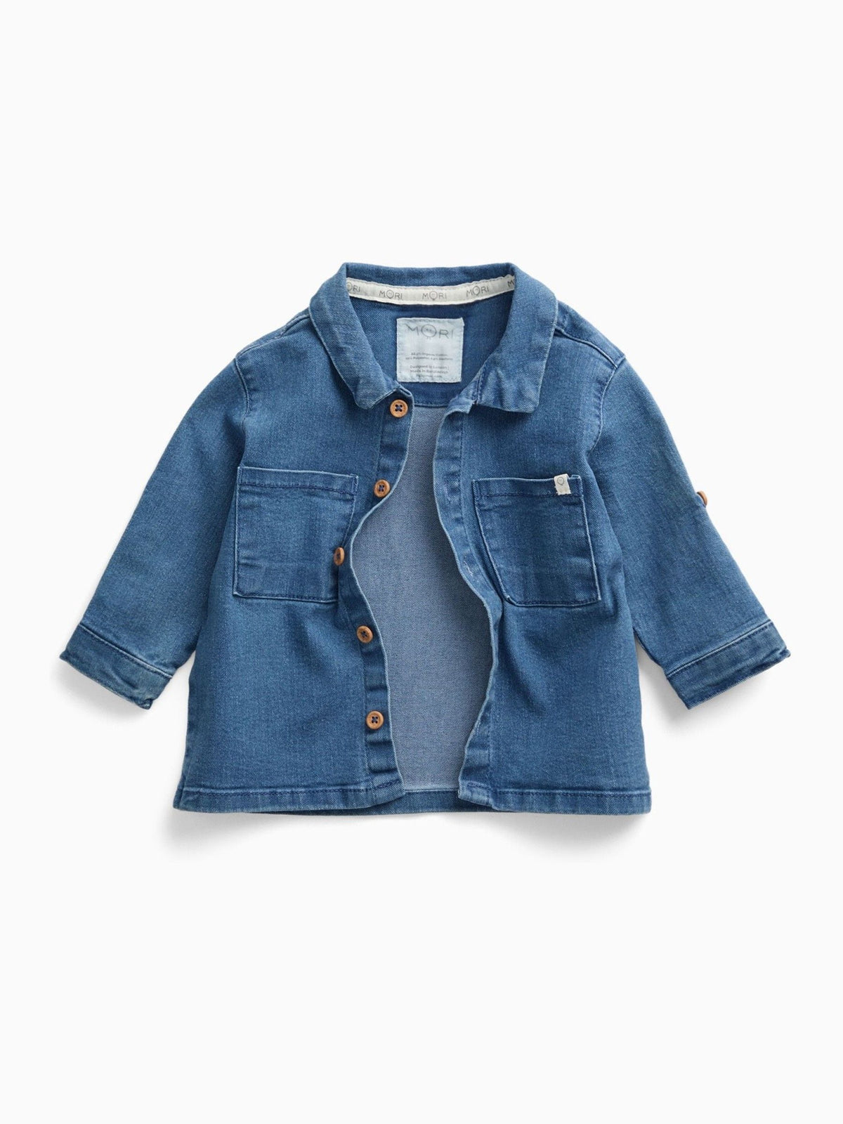 MORI Dark Blue Denim Button-Down Shirt - image 1