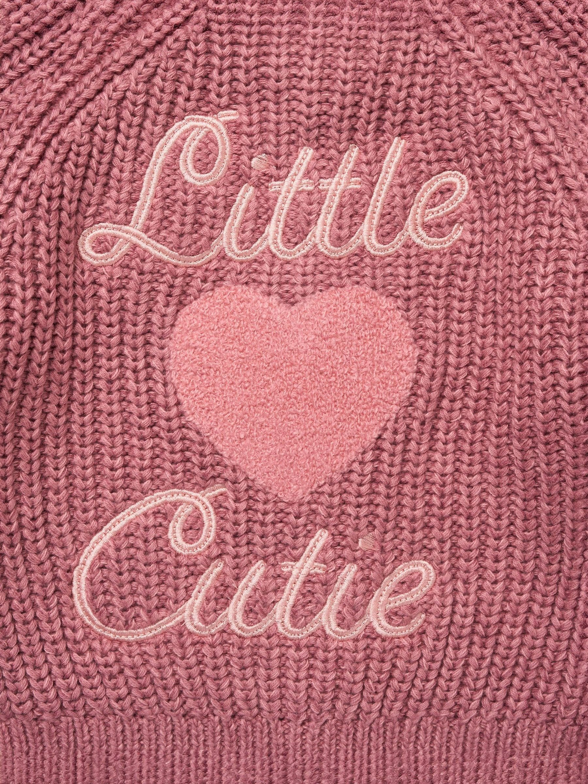 Rock-A-Bye Baby Boutique Pink Chunky Knitted Embroidered Cardigan - image 3