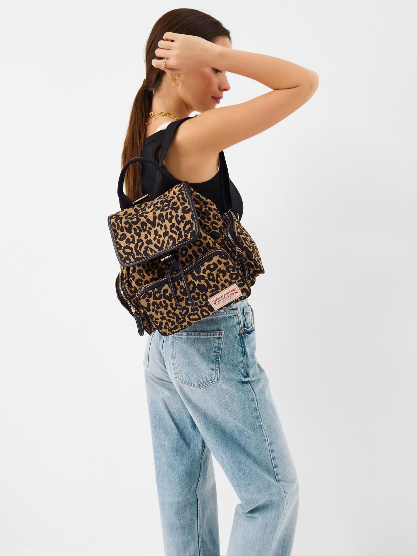 Accessorize Animal Leopard Print Multi Pocket Backpack image 1