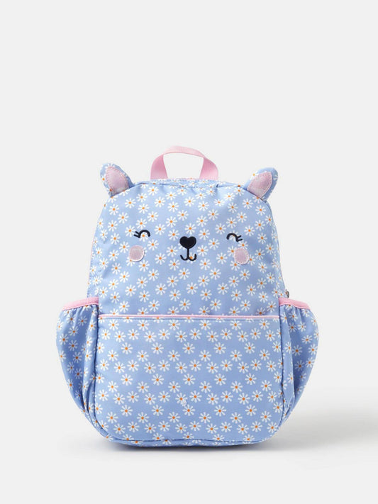 Angels By Accessorize Blue Girls Daisy Print Cat Backpack image 1