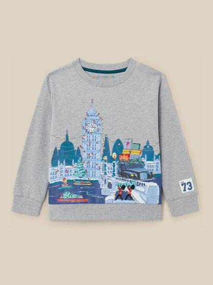 Monsoon Grey London Graphic Christmas Sweatshirt - image 1