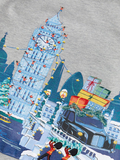 Monsoon Grey London Graphic Christmas Sweatshirt - image 3