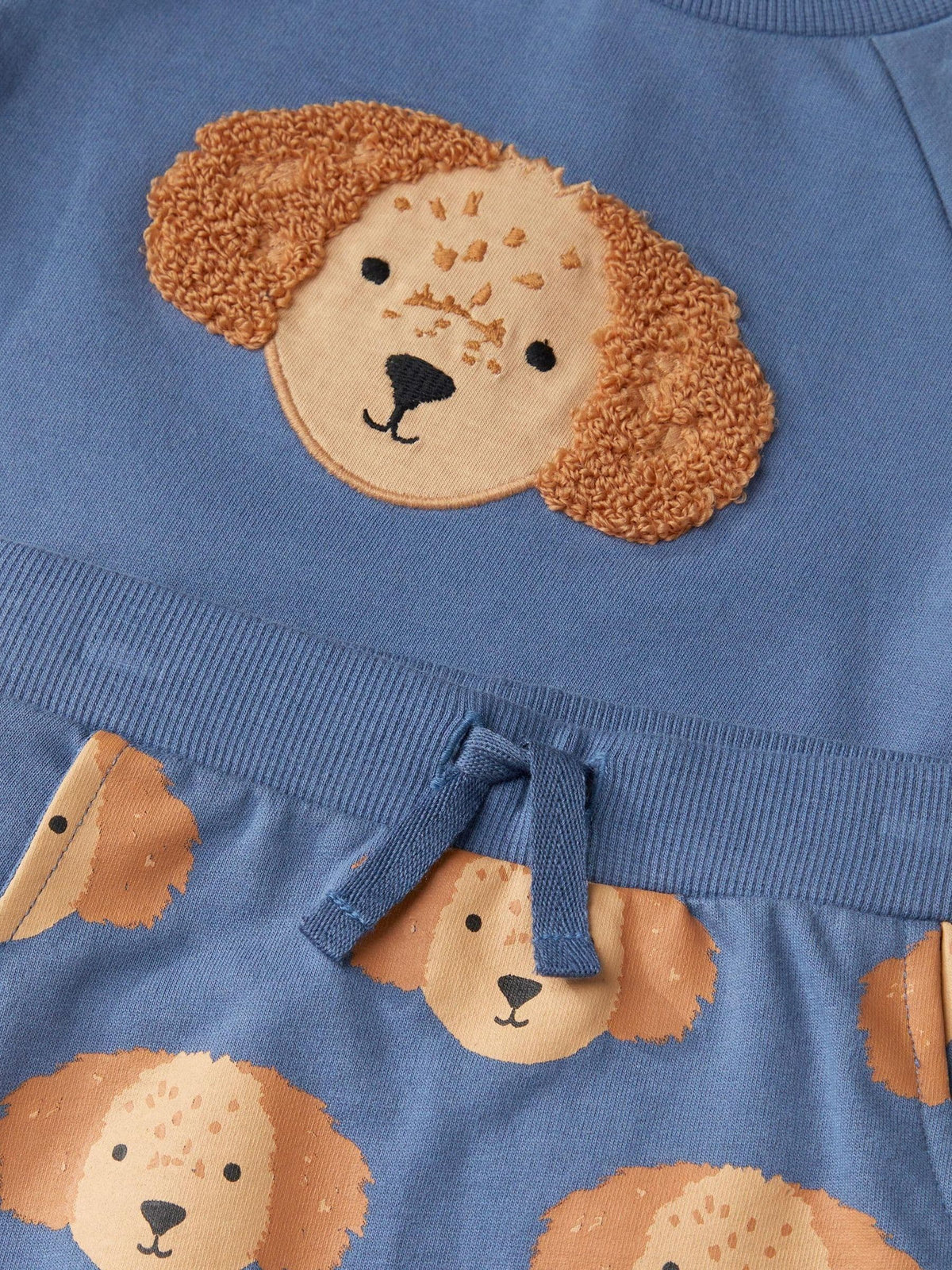 Monsoon Blue Newborn Dog Cotton Sweatshirt & Joggers Set - image 2