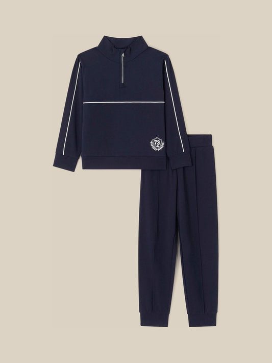 Monsoon Blue Logo Half Zip Sweatshirt & Joggers Set - image 1