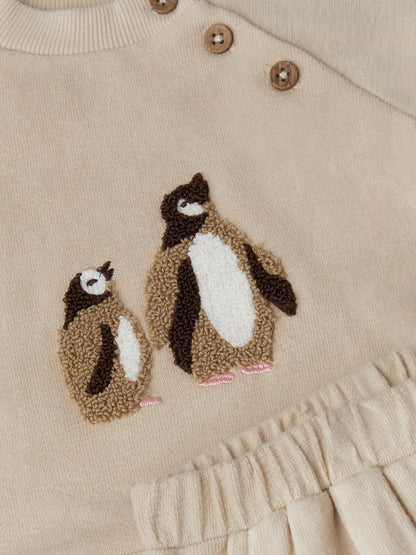 Monsoon Natural Newborn Penguin Cotton Sweatshirt & Joggers Set - image 3