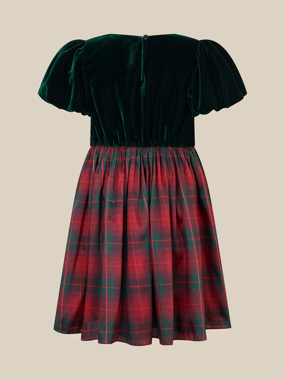 Monsoon Green Elspeth Puff Sleeve Tartan Party Dress - image 2