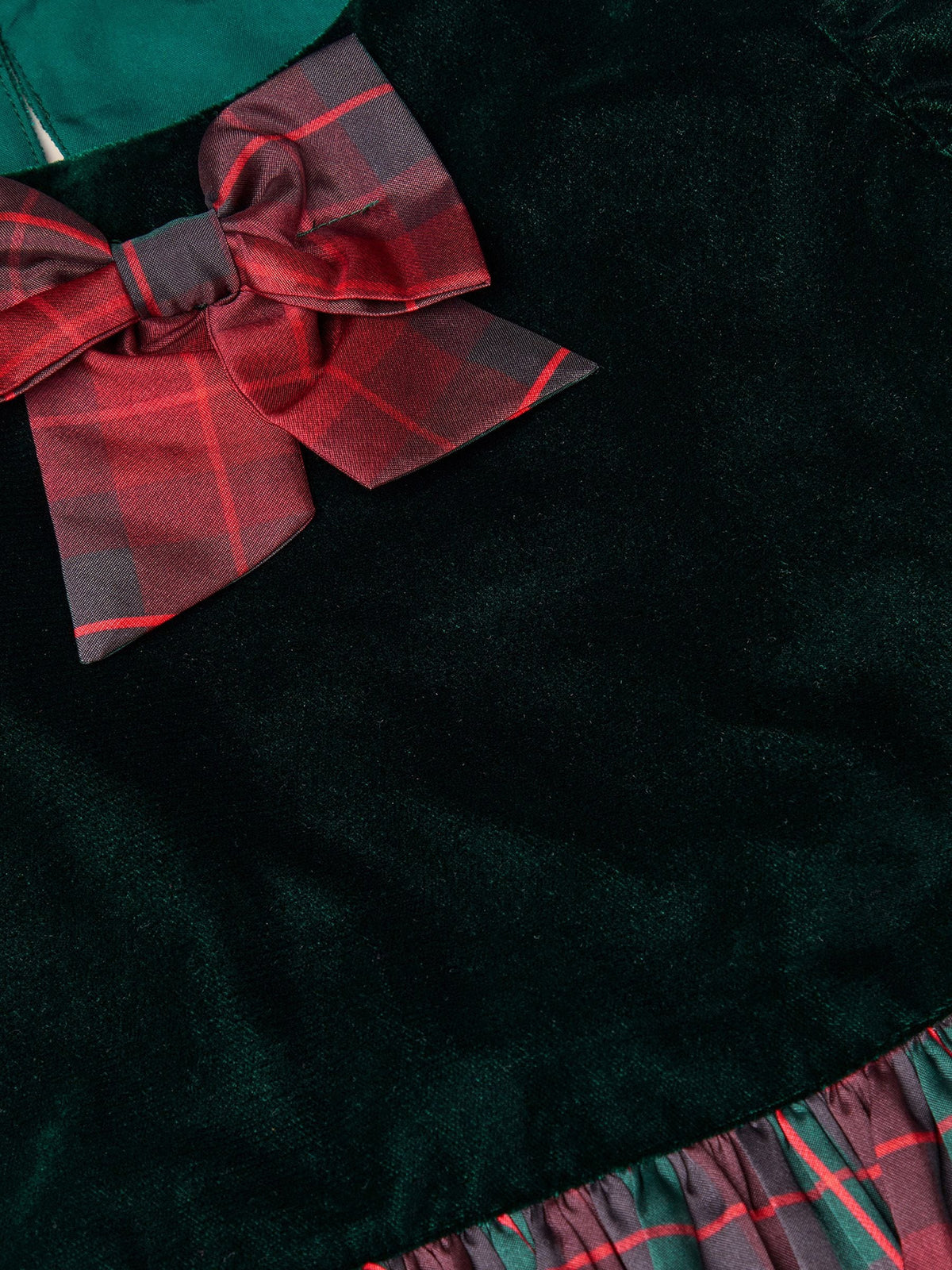 Monsoon Green Elspeth Puff Sleeve Tartan Party Dress - image 3