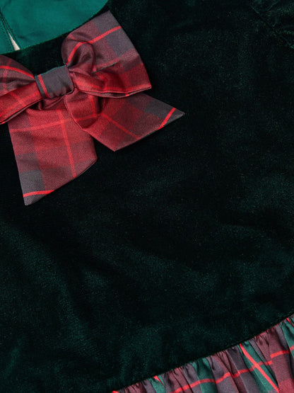 Monsoon Green Elspeth Puff Sleeve Tartan Party Dress - image 3