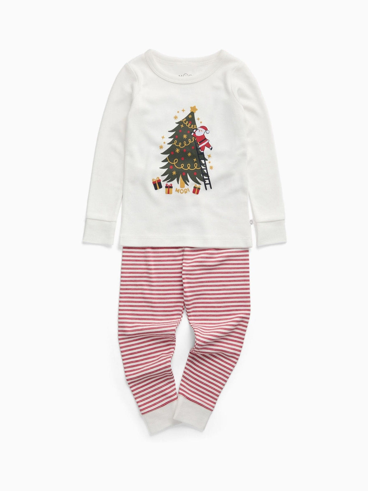 MORI Cream Supersoft Christmas Tree Placement Print Pyjamas Set - image 3