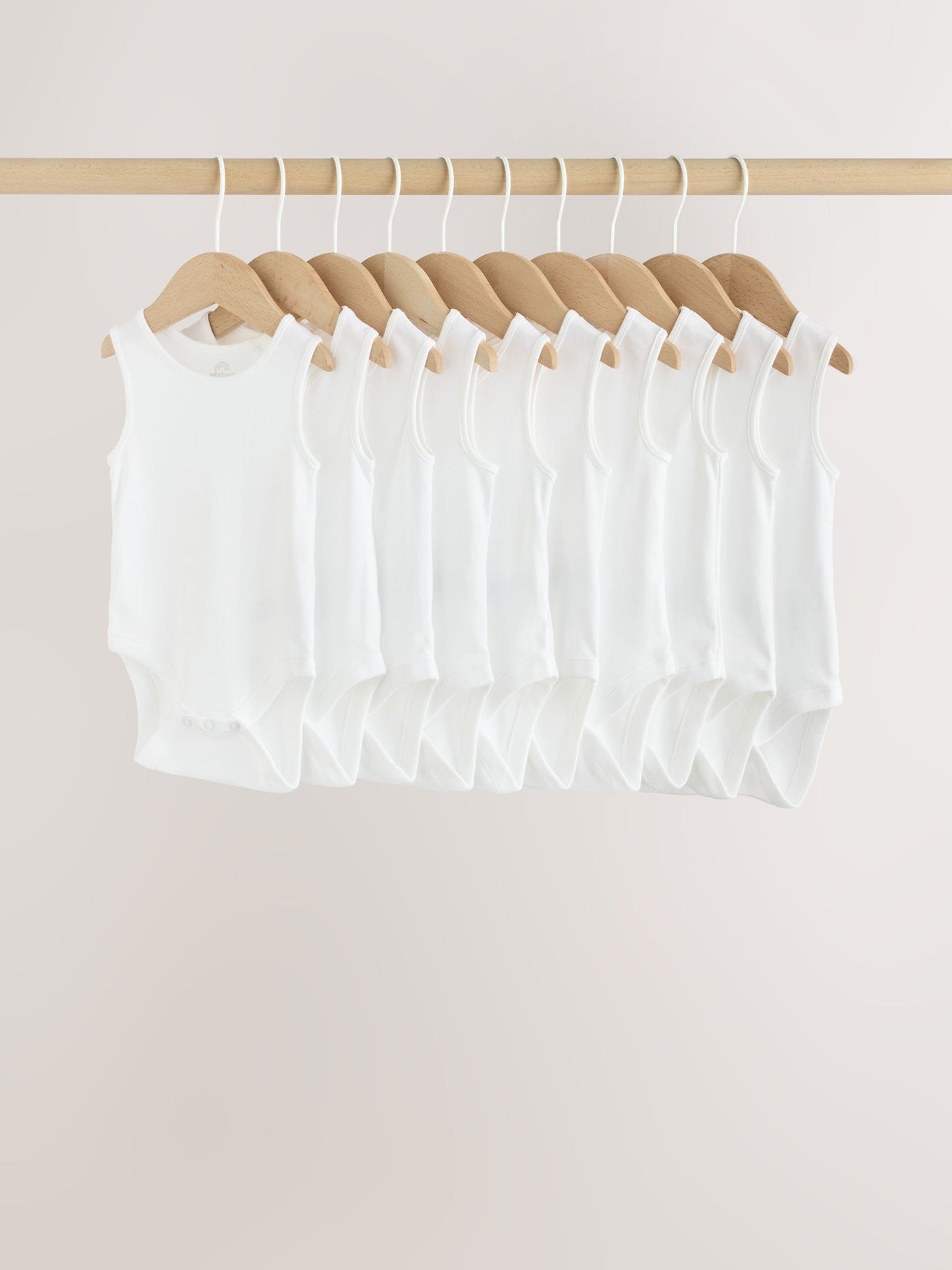 White 10 Pack Baby Vest Bodysuits image 1