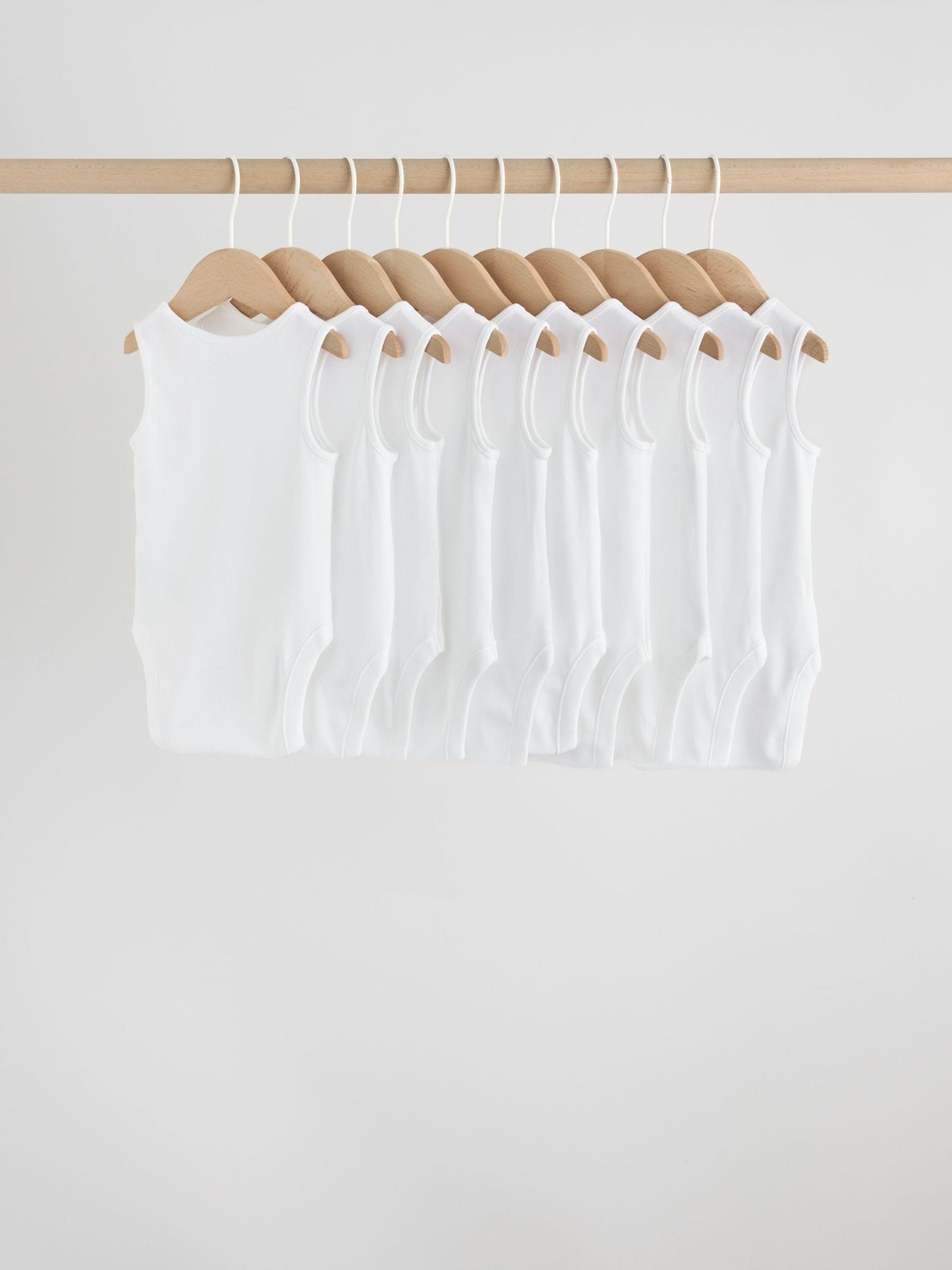 White 10 Pack Baby Vest Bodysuits image 3